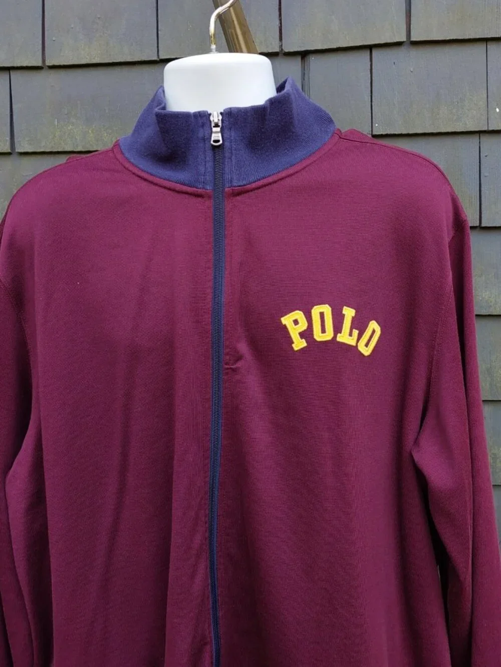 Men's Vintage 90s Polo Ralph Lauren Varsity Arc Spellout Track Jacket. Sz XXL